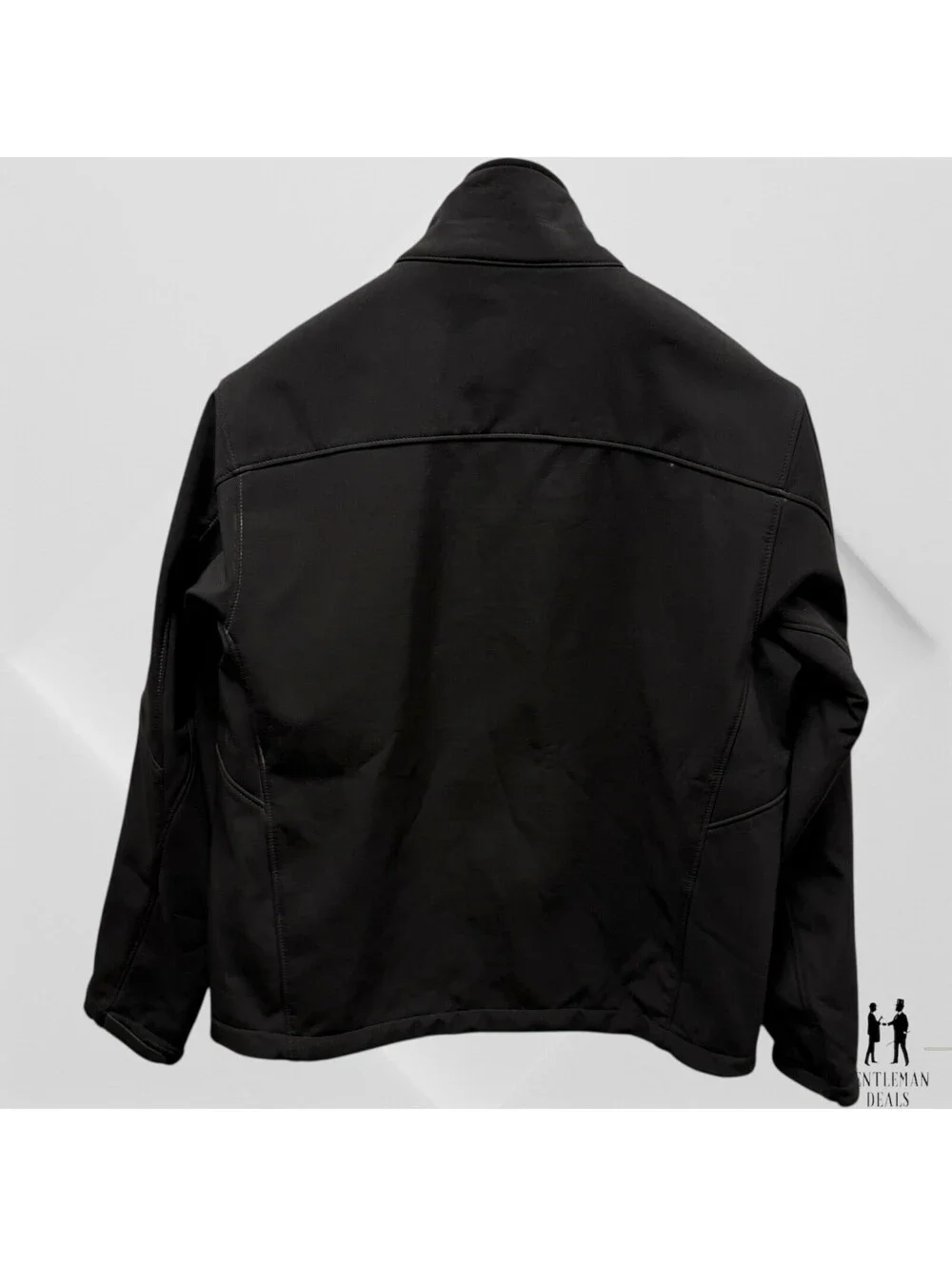 TUMI Tech Mens L Black Softshell Jacket Full Zip Windbreaker Outdoor Travel Coat
